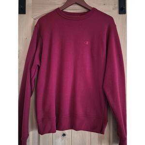 Oversized Champion Sweatshirt Size S with Logo On Sleeve Great Condition Red